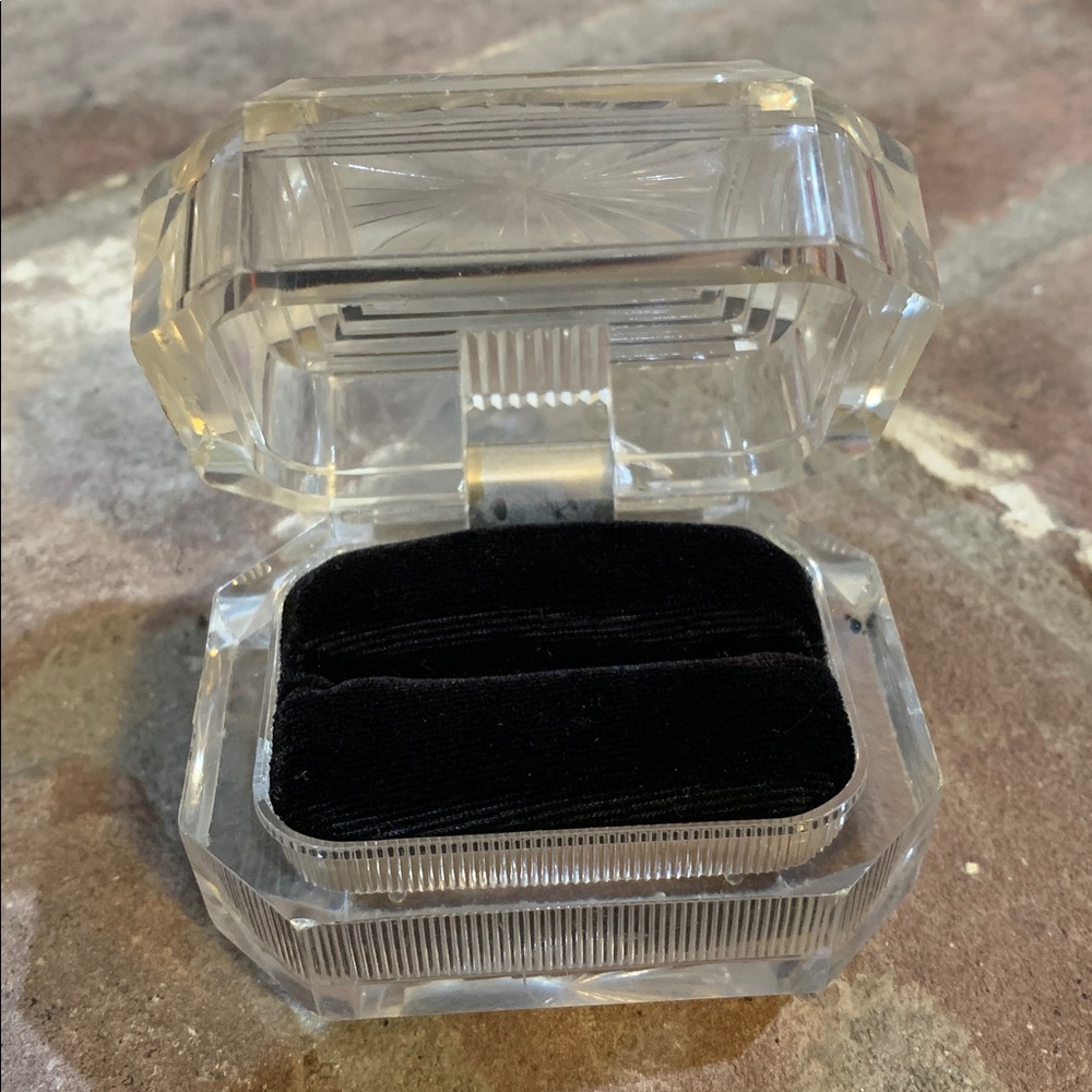 Vintage Ring Presentation Box Acrylic Plastic 70s 80s